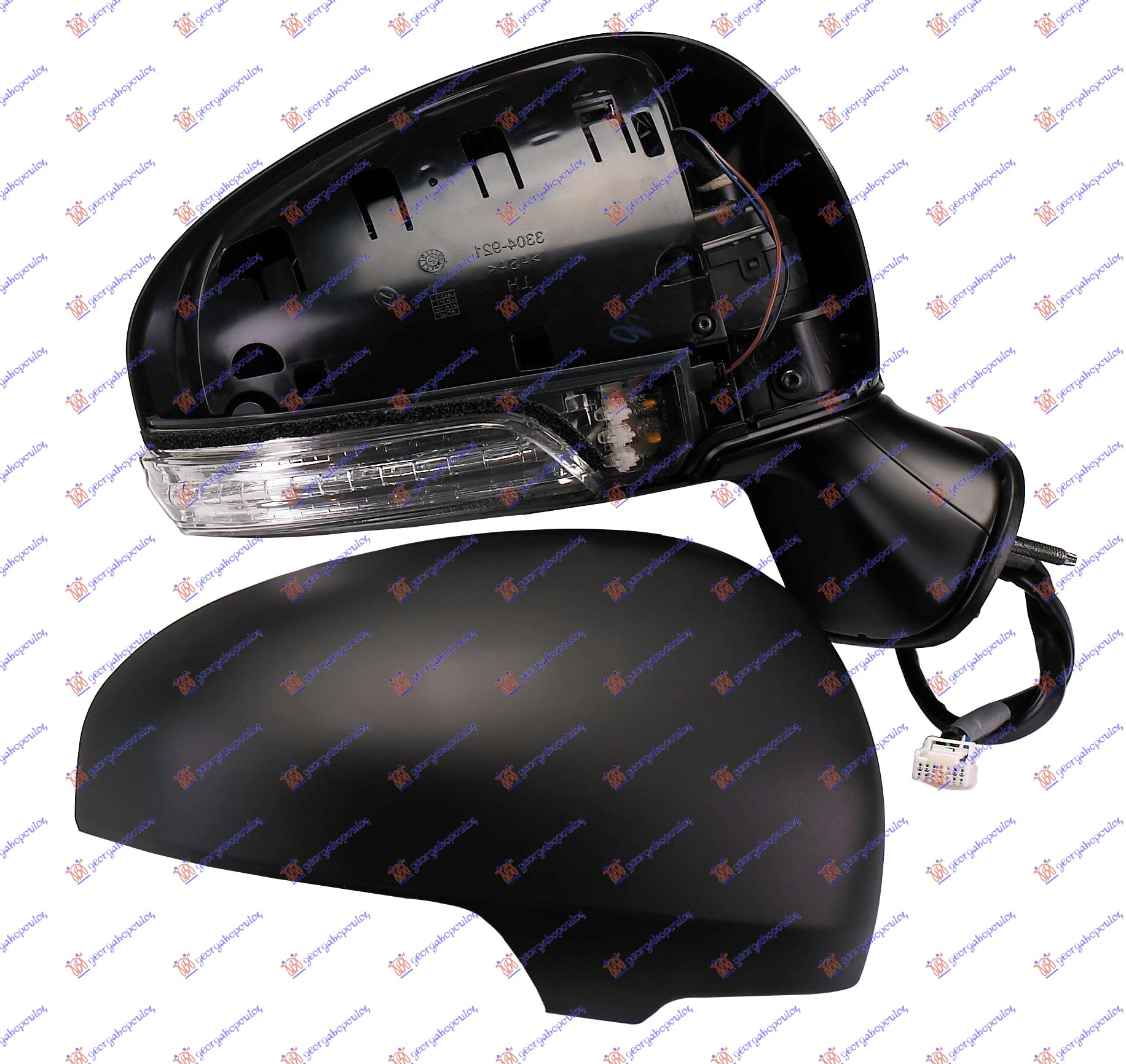 RETROVIZOR ELEKTRICNI SA GREJACEM PM (MIGAVAC) (A KVALITET) (KONVEKSNO STAKLO) - DESNO