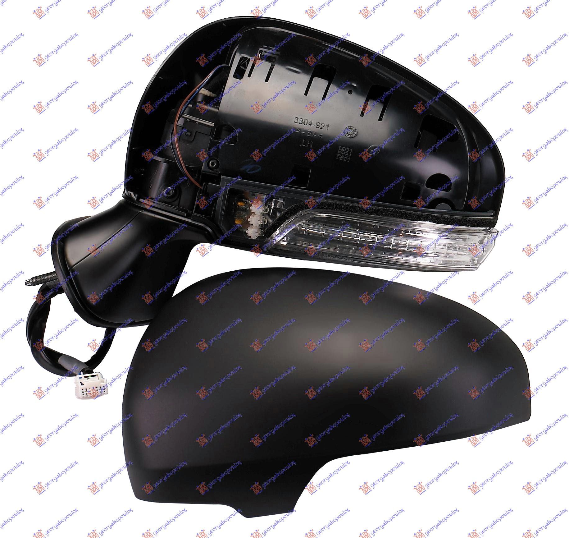 RETROVIZOR ELEKTRICNI SA GREJACEM PM (MIGAVAC) (A KVALITET) (ASFERICNO STAKLO) - LEVO