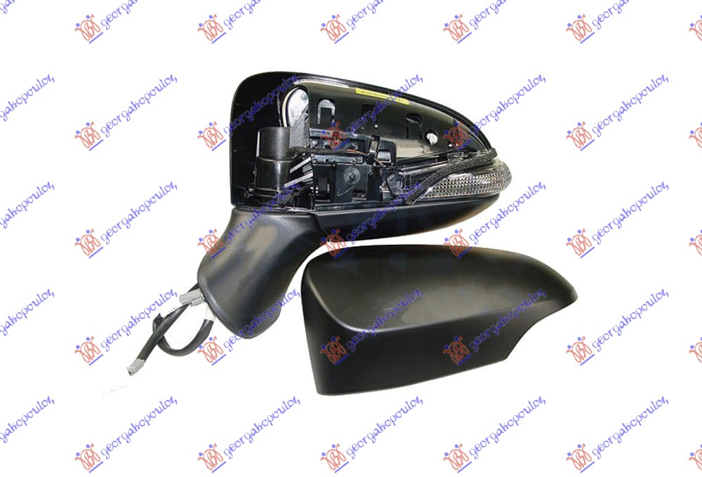 RETROVIZOR ELEKTRICNI SA GREJACEM PM (MIGAVAC) (ASFERICNO STAKLO) - LEVO