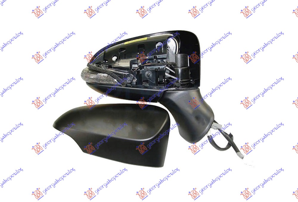 RETROVIZOR ELEKTRICNI SA GREJACEM PM (ELEKTRO-SKLOPIV) (MIGAVAC) (KONVEKSNO STAK - DESNO