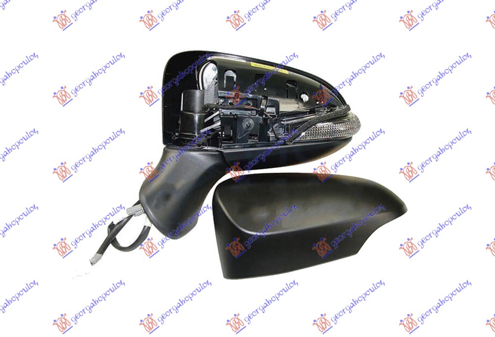 RETROVIZOR ELEKTRICNI SA GREJACEM PM (ELEKTRO-SKLOPIV) (MIGAVAC) (ASFERICNO STAK - LEVO