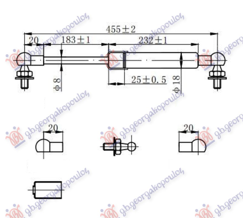 AMORTIZER HAUBE (455L-350N)