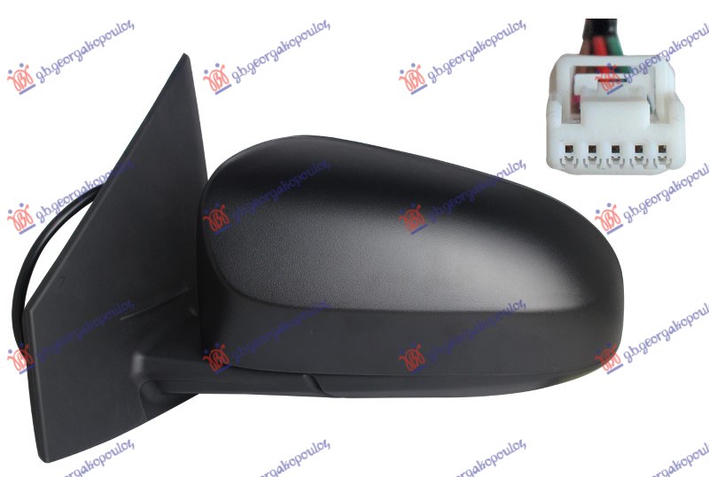 RETROVIZOR ELEKTRICNI SA GREJACEM PM (5 OTVORA 5 PIN) (A KVALITET)  (KONVEKSNO S - LEVO