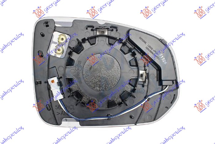 STAKLO RETROVIZORA SA GREJACEM (MRTAV UGAO) (ASFERICNO) - LEVO