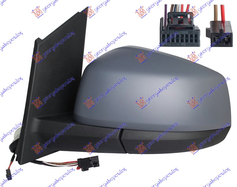 RETROVIZOR ELEKTRICNI SA GREJACEM PM (ELEKTRO-SKLOPIV) (MRTAV UGAO) (9 PIN) (A K - LEVO