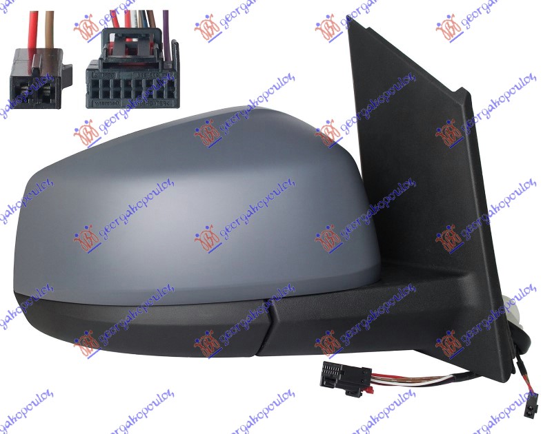 RETROVIZOR ELEKTRICNI SA GREJACEM PM (ELEKTRO-SKLOPIV) (MRTAV UGAO) (9 PIN) (KON