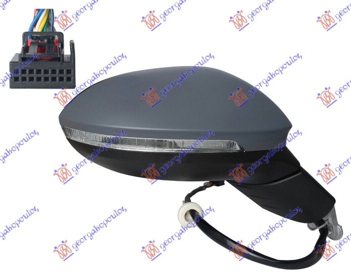 RETROVIZOR ELEKTRICNI SA GREJACEM PM (MIGAVAC) (KONVEKSNO STAKLO) - DESNO