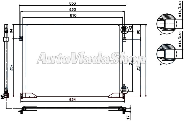 HLADNJAK KLIME 2.0 I BENZIN - 1.9 DTi DIZEL (570x440x16)