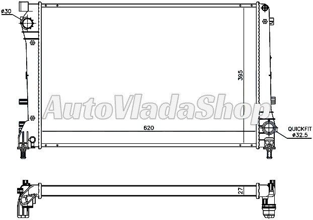 HLADNJAK MOTORA 1.4 16V ABARTH BENZIN (62x39.5)