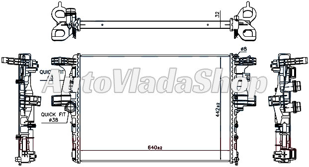HLADNJAK MOTORA 2.3 TD (MAN/AUTO) (63.8x43.9x38)