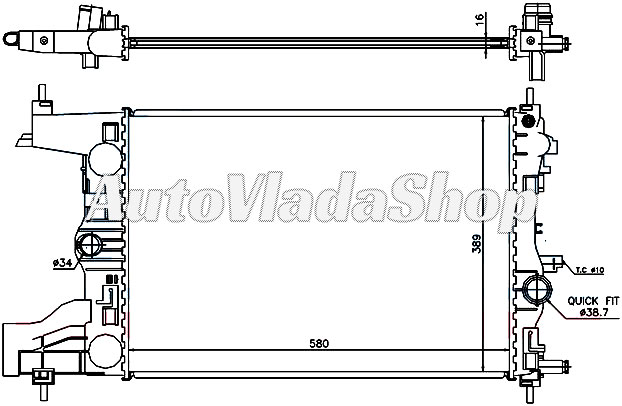 HLADNJAK MOTORA 1.4/1.6/1.8 BENZIN (MAN) (58x39)