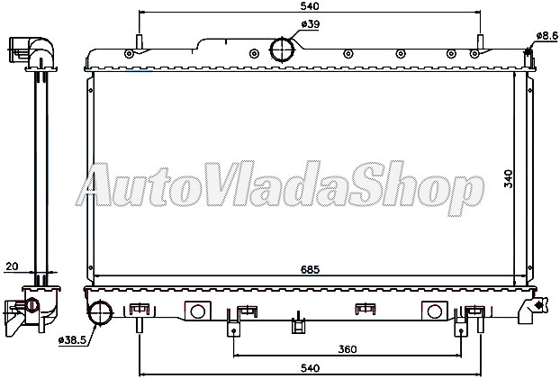 HLADNJAK SUBARU IMPREZA 00-  2.0 WRX