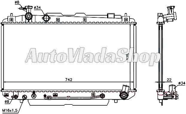 HLADNJAK TOYOTA RAV4 00-  20 AC+/- AUT/MAN