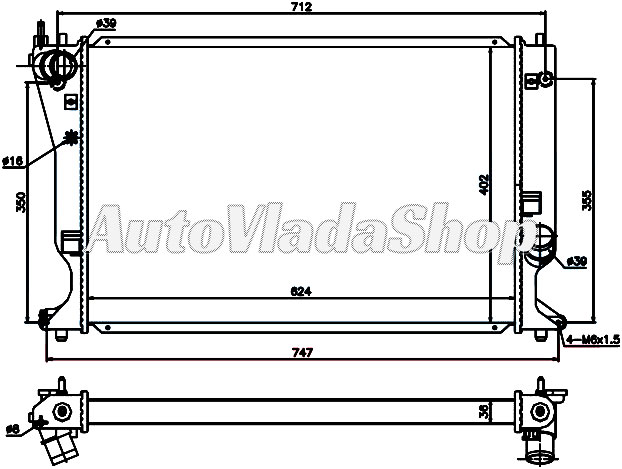 HLADNJAK TOYOTA AVENSIS 03- 2D4D-