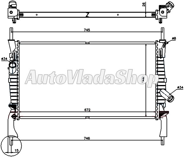 HLADNJAK MOTORA 2.2/2.3 TDCI 2.4i (-AC) (67x38)
