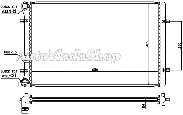 HLADNJAK VW GOLF 4 16-18-20-23-19SDI-19TDI AC+/-