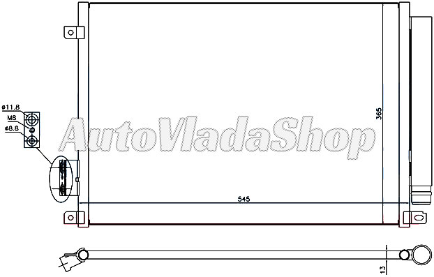 HLADNJAK KLIME 0.9 1.2 1.4 8/16V - 1.3 JTD (51x37)