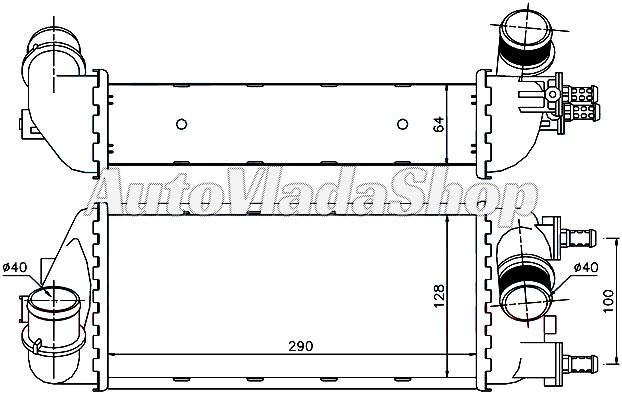 HLADNJAK INTERKULERA 1.3 JTD -09 / BENZIN (29x13x6.5)
