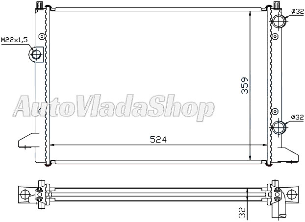 HLADNJAK VW PASSAT 93-96 19D AC+/- /16TD-19TD AC- 525*