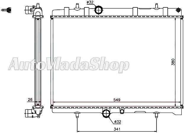 HLADNJAK PEUGEOT 407 18-20-20HDI AC+/- 549*380